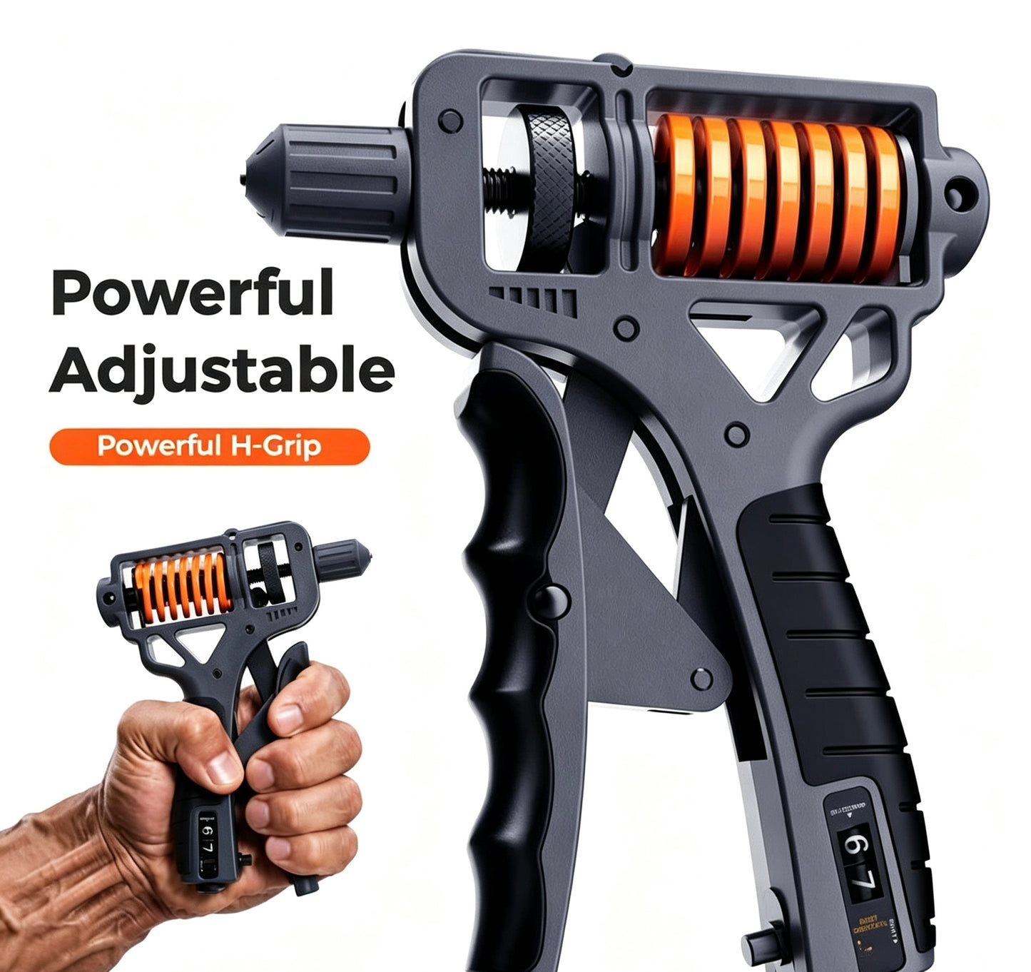 Limited Clearance Discount | 10-660LBS Adjustable Ergonomic H-Shaped Hand Grip Strengthener for Forearm Training & Hand Rehabilitation