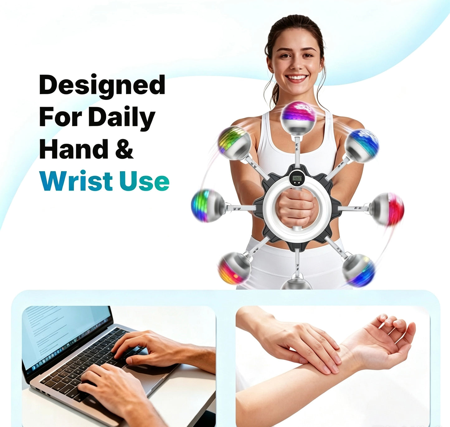 Warehouse Clearance 360° Rotating Wrist & Forearm Trainer, Full Upper Body Strength Training Tool for Arms, Shoulders & Chest, Compact Portable Home & Gym Fitness Equipment