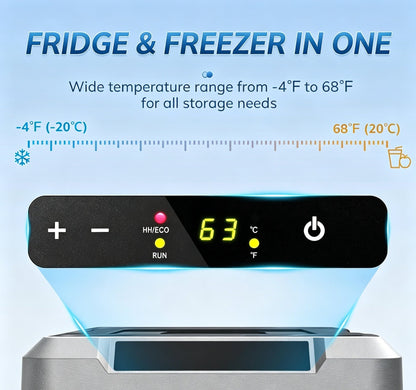 Clearance Sale 35L Portable Wheeled Car Refrigerator, 12V/24V DC 110-240V AC Dual Power Adjustable Temp Cooler For RV, Truck, Camping, Road Trips