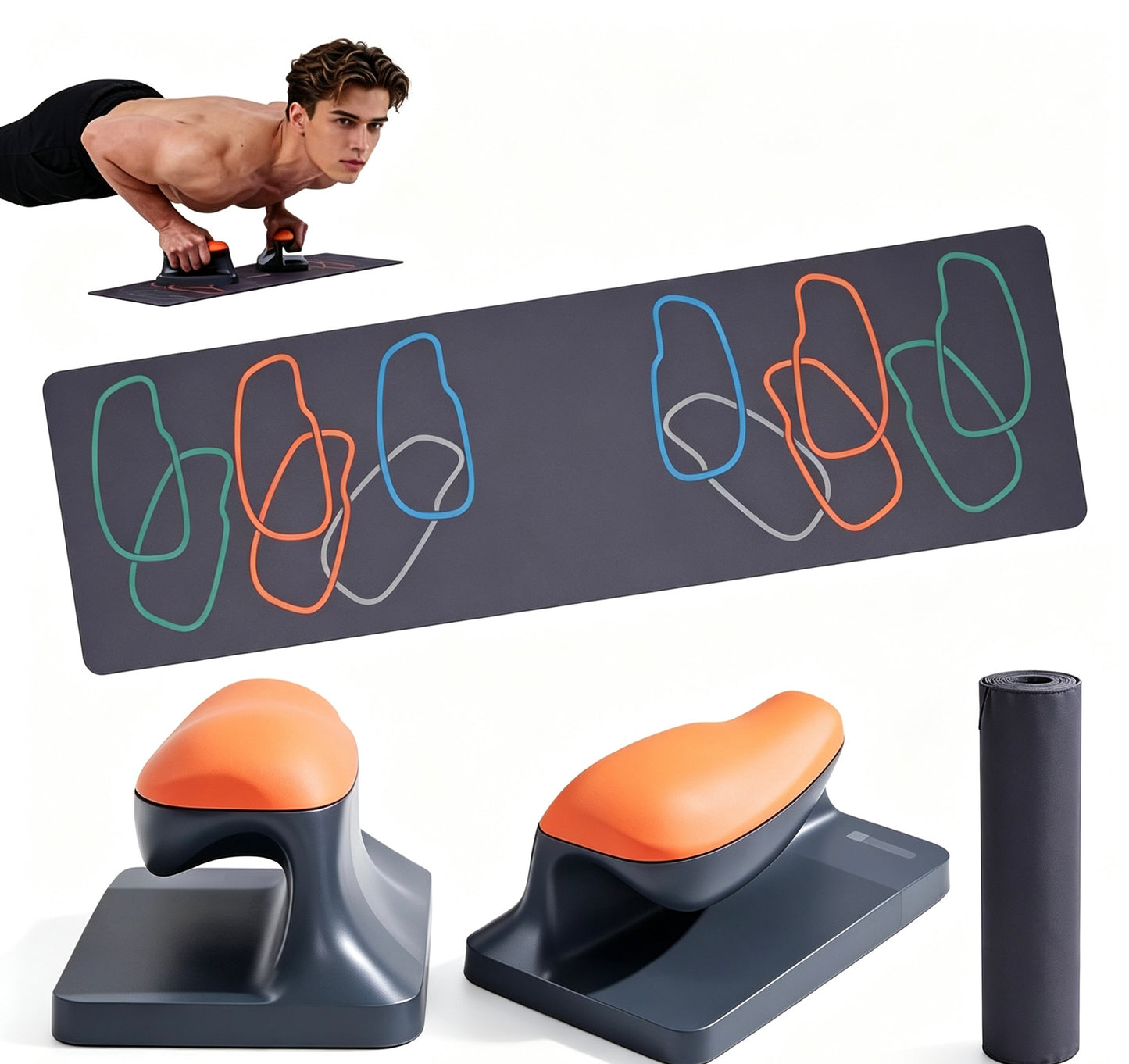 Final Stock Clearance | Ergonomic Wrist-Safe Push-Up Stands | Get Free Professional Training Mat While Stocks Last